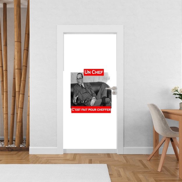 Sticker porte avec vos photos - Poster Porte Chirac Un Chef cest fait pour cheffer