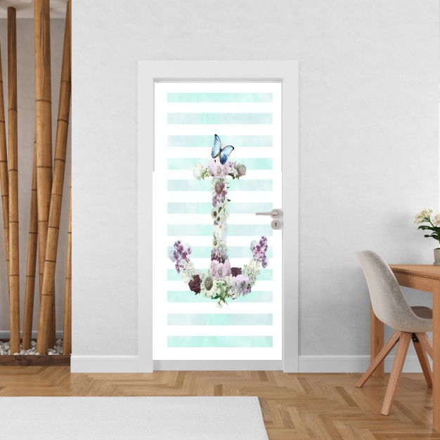 Sticker Floral Anchor in mint