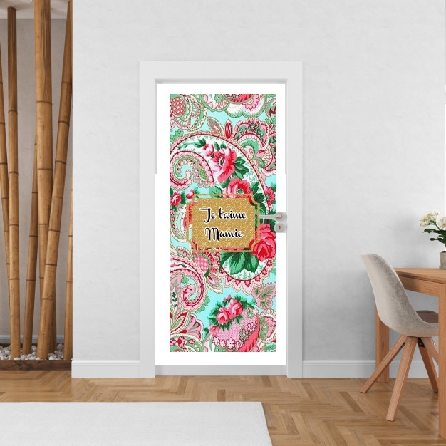 Sticker Floral Old Tissue - Je t'aime Mamie
