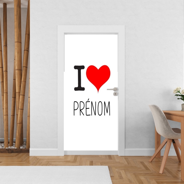 Sticker I love Prénom - Personnalisable avec nom de ton choix