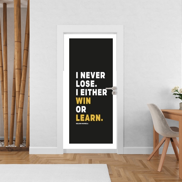 Sticker i never lose either i win or i learn Nelson Mandela