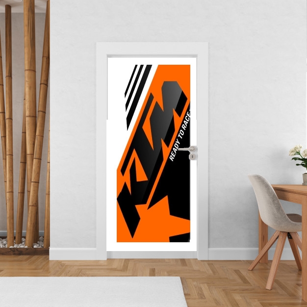 Sticker porte avec vos photos - Poster Porte KTM Racing Orange And Black