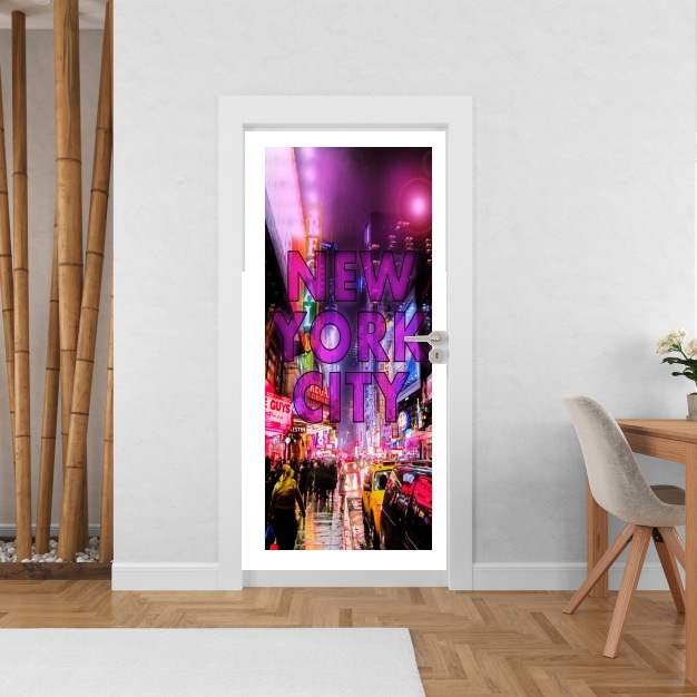 Sticker New York City Broadway - Couleur rose 