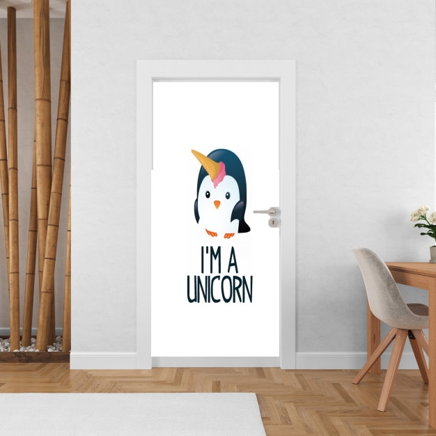 Sticker Pingouin wants to be unicorn