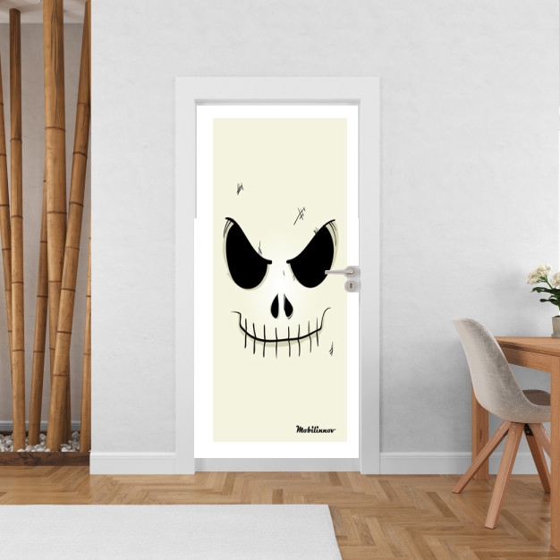 Sticker porte avec vos photos - Poster Porte Squelette Face