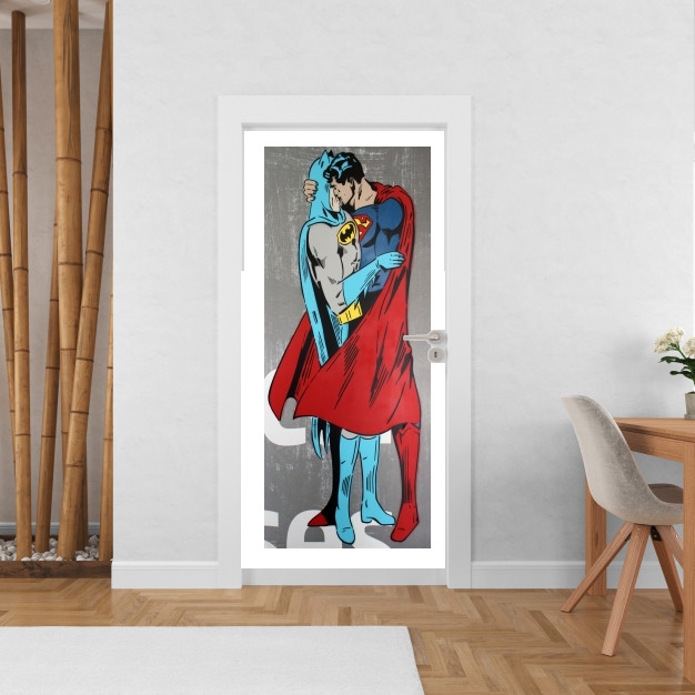 Sticker Superman And Batman Kissing For Equality