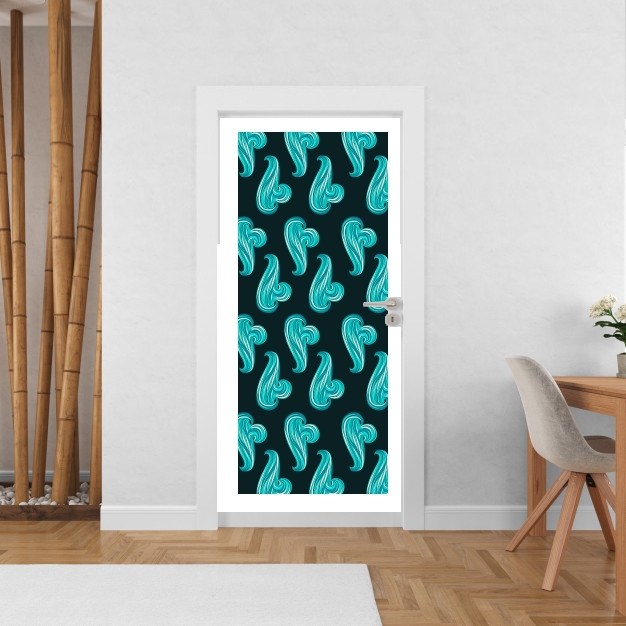Sticker turquoise waves