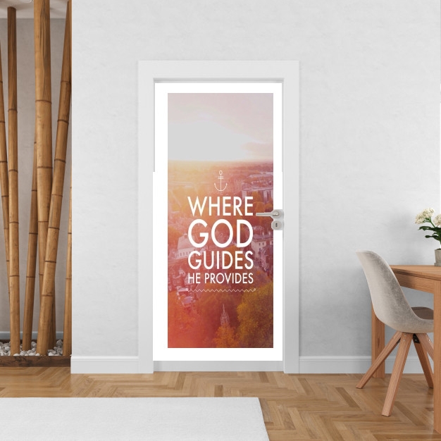 Sticker Where God guides he provides Bible