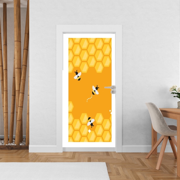 Sticker Yellow hive with bees