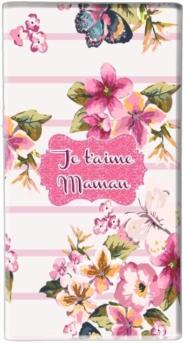 Batterie Pink floral Marinière - Je t'aime Maman