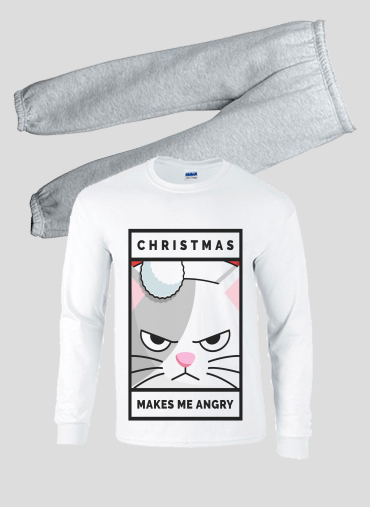 Pyjama Christmas makes me Angry cat