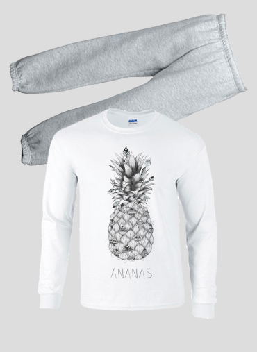 Pyjama Ananas en noir et blanc