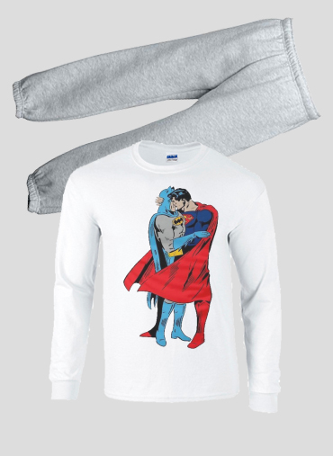 Pyjama Superman And Batman Kissing For Equality