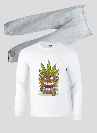 Pyjama Tiki mask cannabis weed smoking