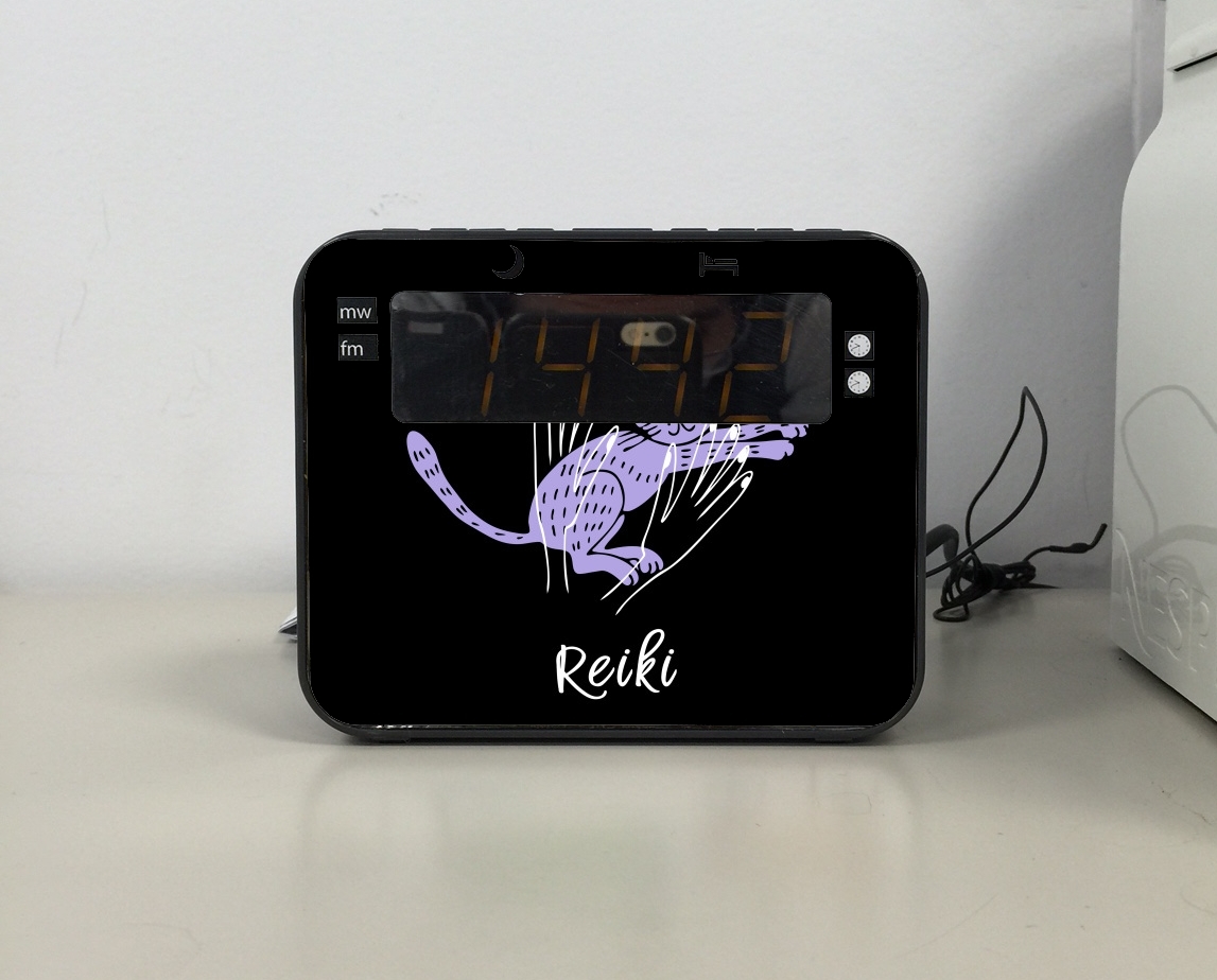 Radio-réveil Reiki Animal chat violet