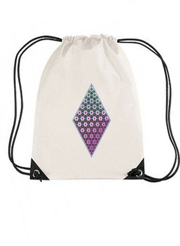 Sac Abstract bright floral geometric pattern teal pink white