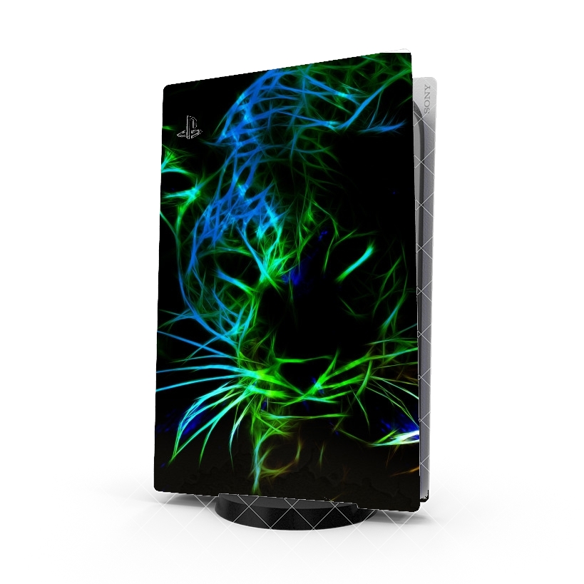 Autocollant Playstation 5 - Stickers PS5 Abstract neon Leopard