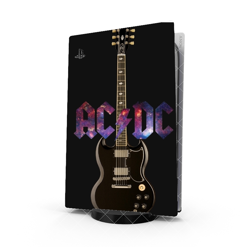Autocollant Playstation 5 - Stickers PS5 AcDc Guitare Gibson Angus