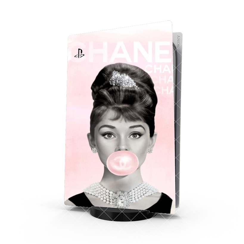 Autocollant Playstation 5 - Stickers PS5 Audrey Hepburn bubblegum