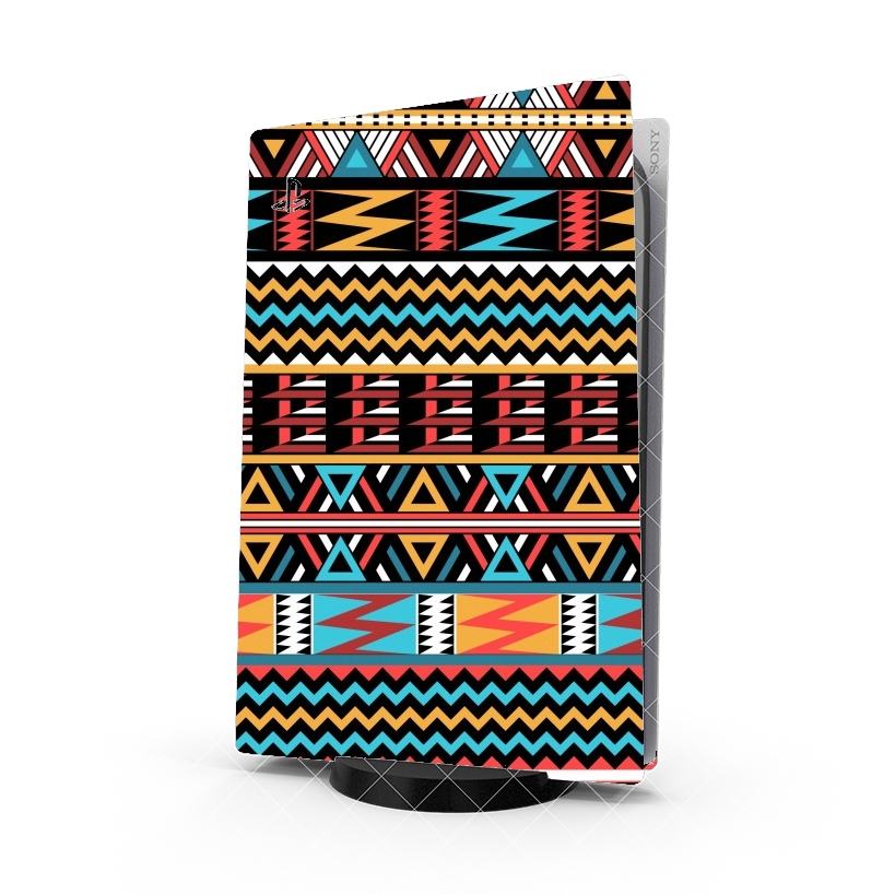 Autocollant Playstation 5 - Stickers PS5 aztec pattern red Tribal