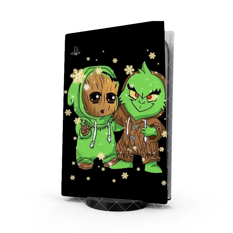 Autocollant Baby Groot and Grinch Christmas