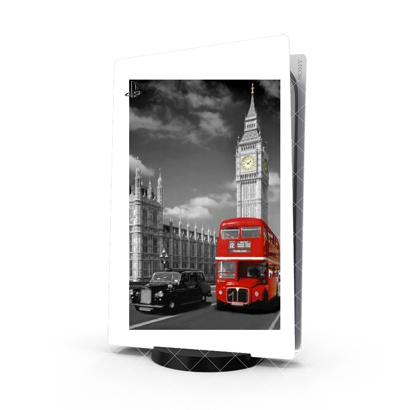 Autocollant Playstation 5 - Stickers PS5 Bus Rouge de Londres