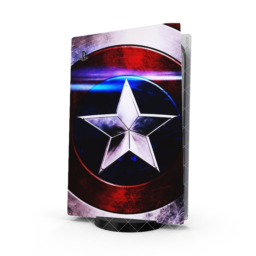 Autocollant Playstation 5 - Stickers PS5 Bouclier avec étoile bleu
