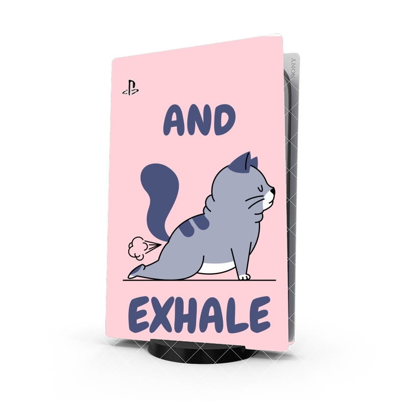 Autocollant Cat Yoga Exhale