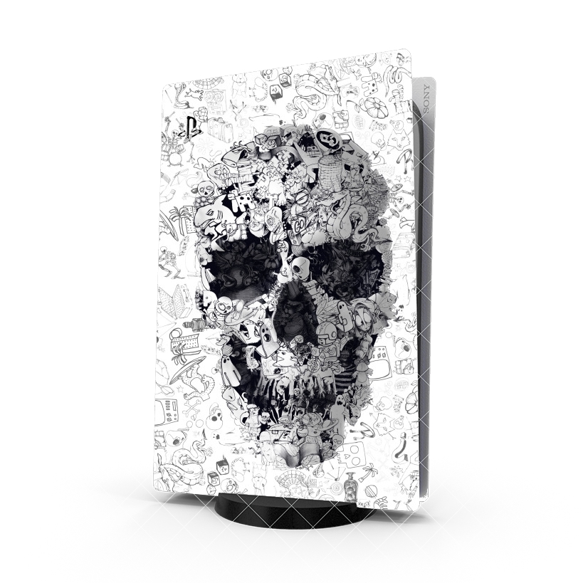 Autocollant Playstation 5 - Stickers PS5 Doodle Skull