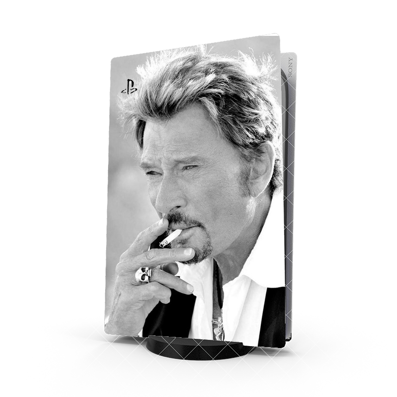 Autocollant Playstation 5 - Stickers PS5 johnny hallyday Smoke Cigare Hommage