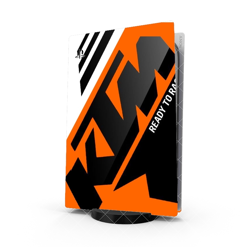 Autocollant Playstation 5 - Stickers PS5 KTM Racing Orange And Black