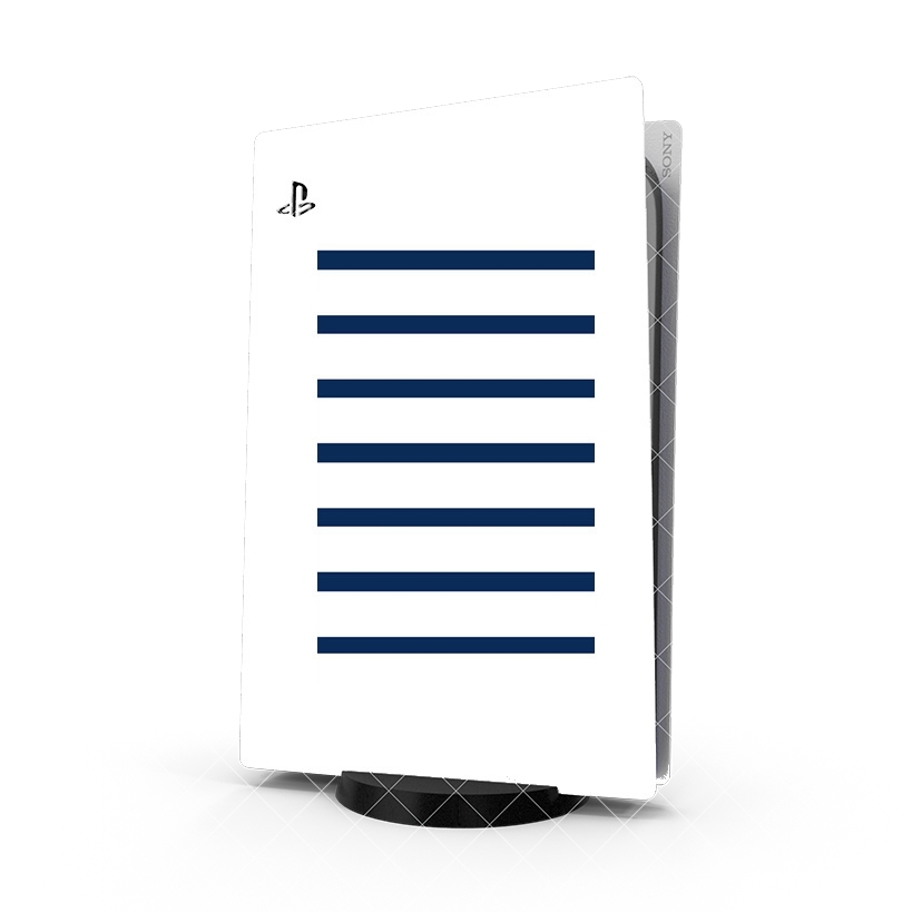 Autocollant Playstation 5 - Stickers PS5 Mariniere Blanc / Bleu Marine