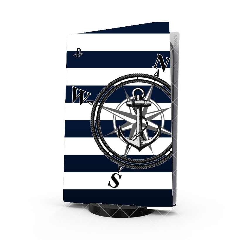 Autocollant Playstation 5 - Stickers PS5 Navy Striped Nautica