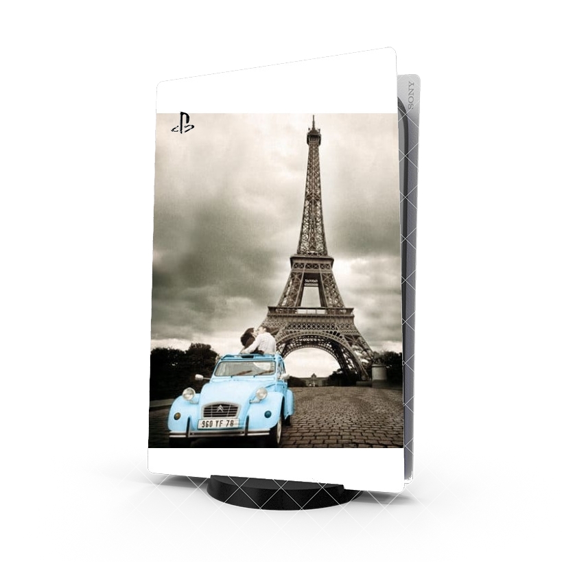Autocollant Playstation 5 - Stickers PS5 Romance à Paris sous la Tour Eiffel