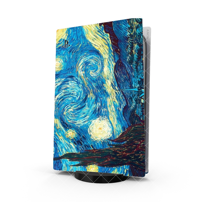 Autocollant Playstation 5 - Stickers PS5 The Starry Night