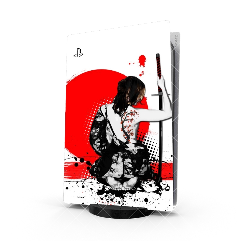 Autocollant Playstation 5 - Stickers PS5 Trash Polka - Female Samurai
