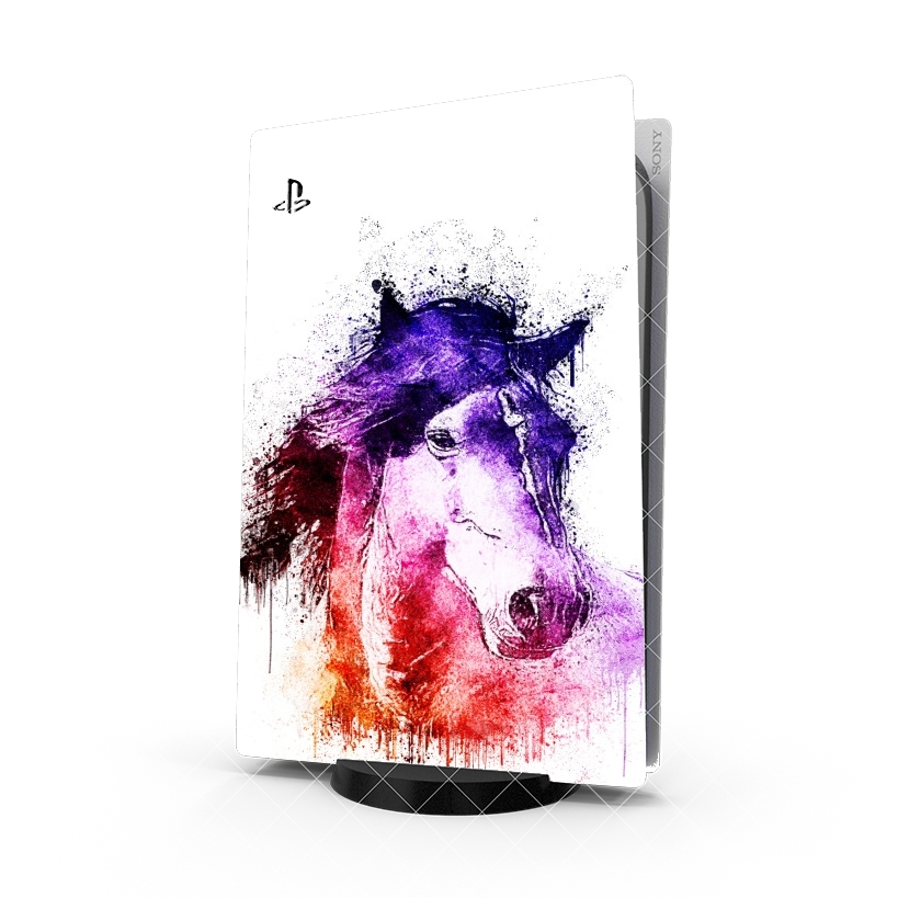 Autocollant Playstation 5 - Stickers PS5 watercolor horse