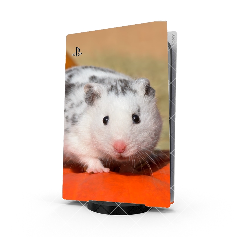 Autocollant Hamster dalmatien blanc tacheté de noir