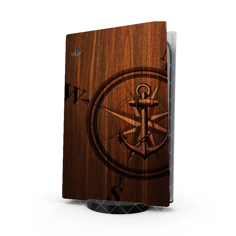 Autocollant Playstation 5 - Stickers PS5 Wooden Anchor