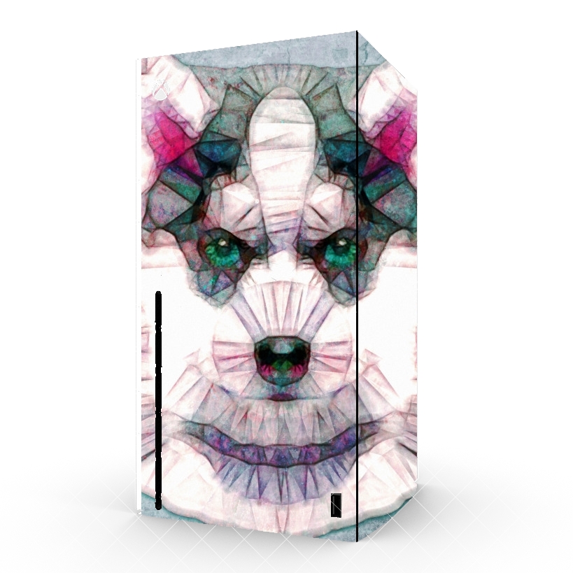 Autocollant abstract husky puppy