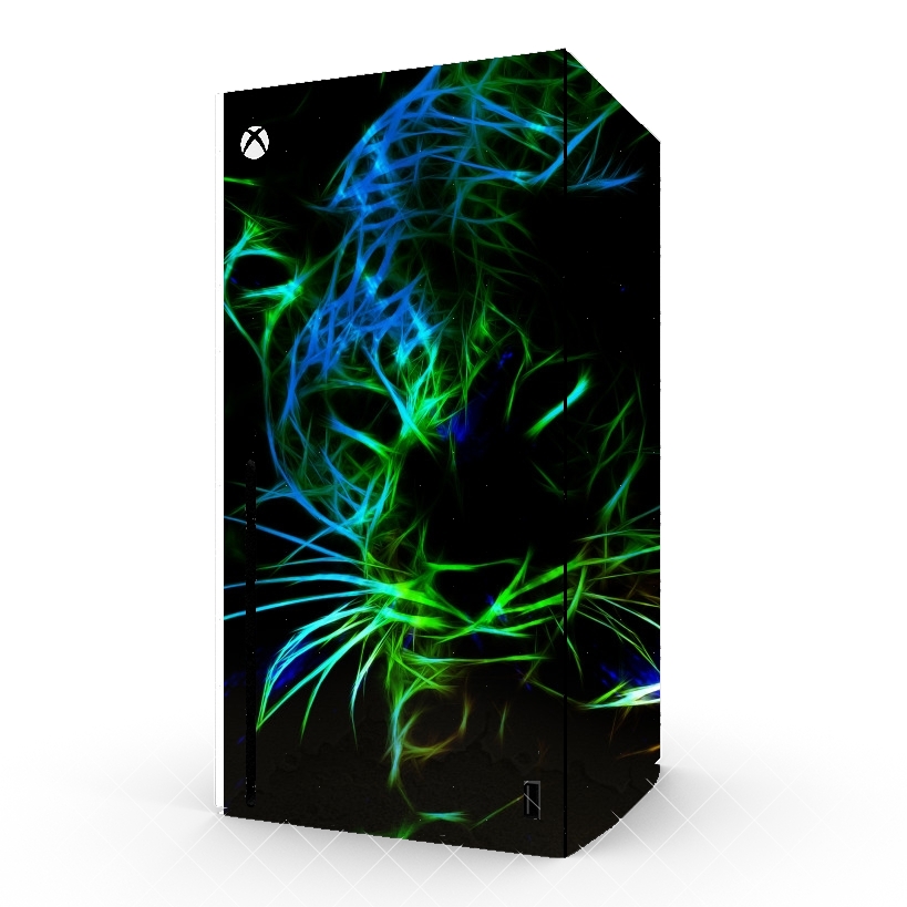 Autocollant Xbox Series X/S - Stickers Xbox Abstract neon Leopard