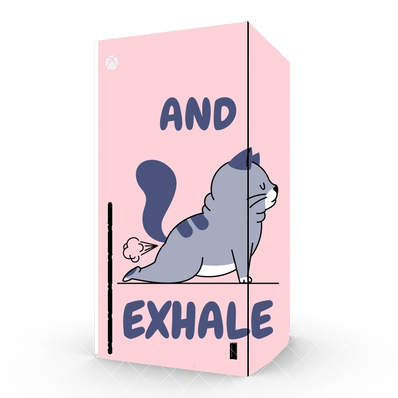 Autocollant Cat Yoga Exhale