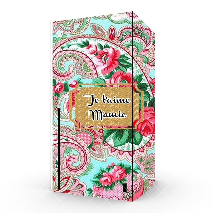 Autocollant Floral Old Tissue - Je t'aime Mamie