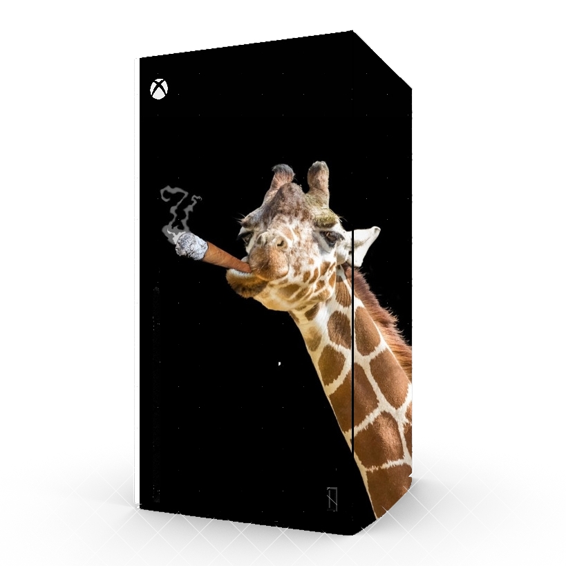 Autocollant Girafe smoking cigare