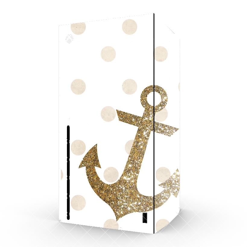 Autocollant Glitter Anchor and dots in gold