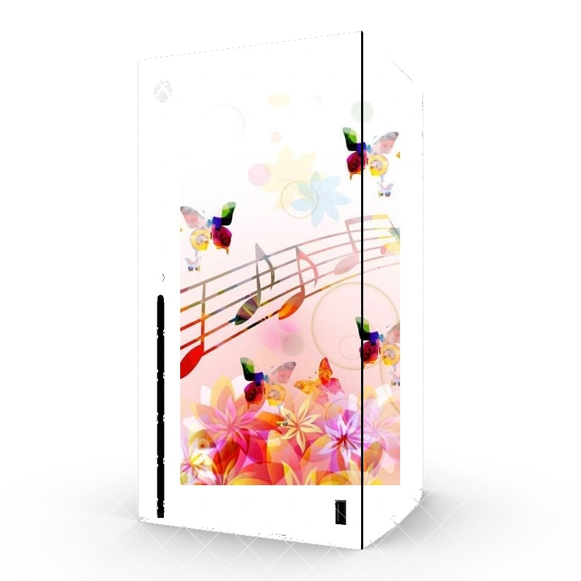 Autocollant Xbox Series X/S - Stickers Xbox Notes de musique Papillon colorés
