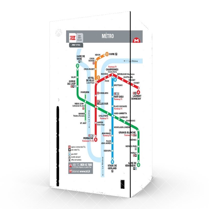 Autocollant Plan de metro Lyon