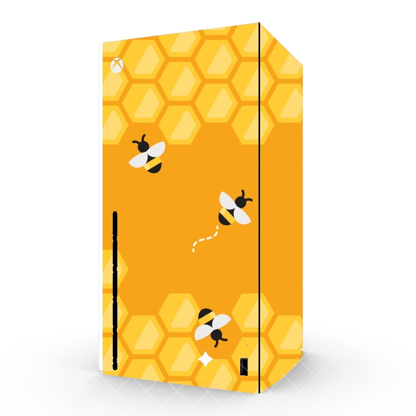 Autocollant Yellow hive with bees