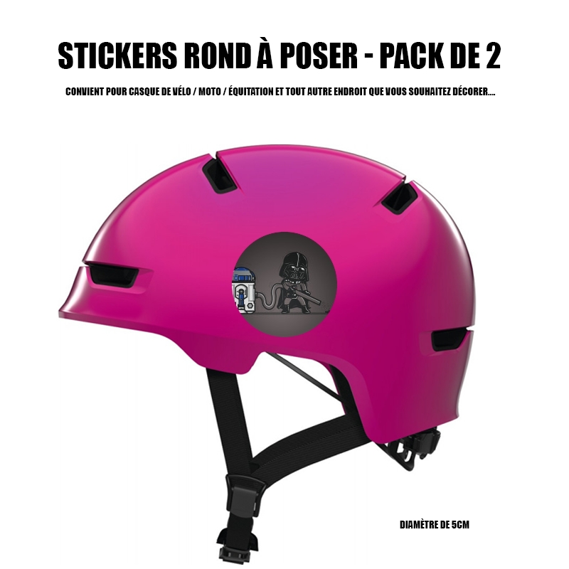 Autocollant Rond pour casque de vélo / Moto Robotic Hoover