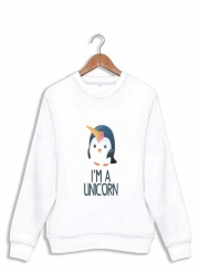 sweat-blanc Pingouin wants to be unicorn
